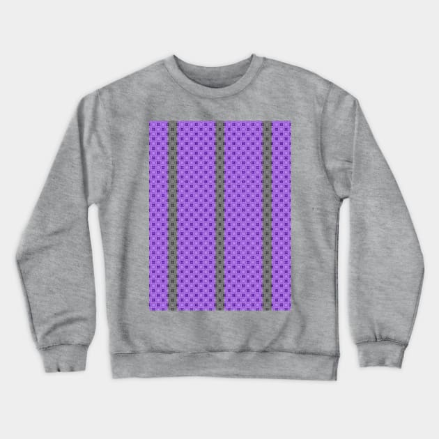 Purple Ring Pattern with Gray Stripes Crewneck Sweatshirt by Amanda1775